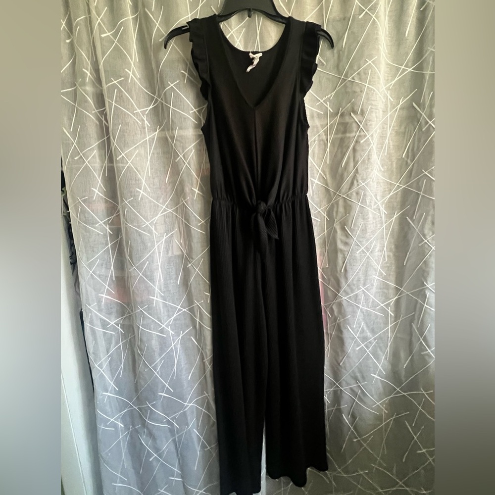 Black Ribbed Jumpsuit